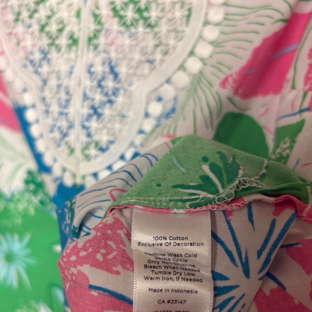 Talbots White And Pink Floral Crochet Top Size Medium Petite - Picture 7 of 7